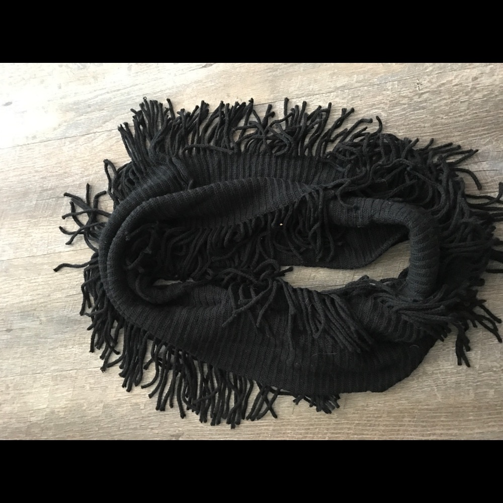 Nordstrom Black Fringe Infinity Scarf